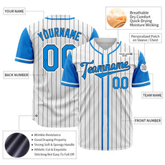 Custom Blue Pinstripe Two Tone Authentic Vintage Baseball Jersey