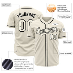 Custom Cream Full Button Up Mesh Fans Special Edition Authentic Baseball Jersey