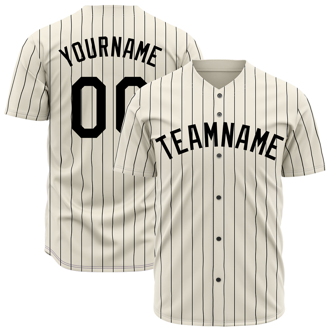 Custom Cream Pinstripe Mesh Fans Special Edition Authentic Baseball Jersey