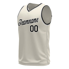 Custom Cream Basketball Jersey Mesh Sports Performance Team Uniform