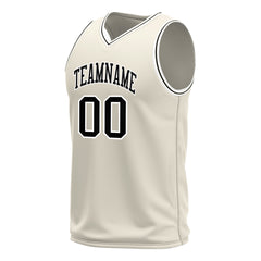 Custom Cream Basketball Jersey Mesh Sports Athletic Performance Shirts