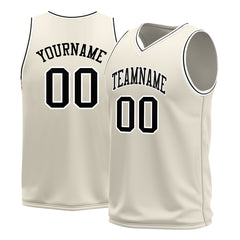 Custom Cream Basketball Jersey Mesh Sports Athletic Performance Shirts