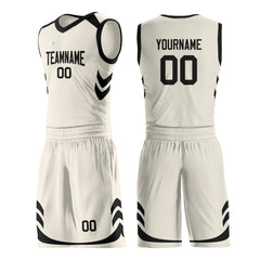 Custom Cream Basketball Uniform For Adult Youth Fans Mesh Jersey