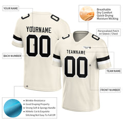 Custom Cream Football Jersey Athletic Shirt For Adult Youth