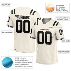 Custom Cream Football Jersey Athletic Shirt For Adult Youth Unisex