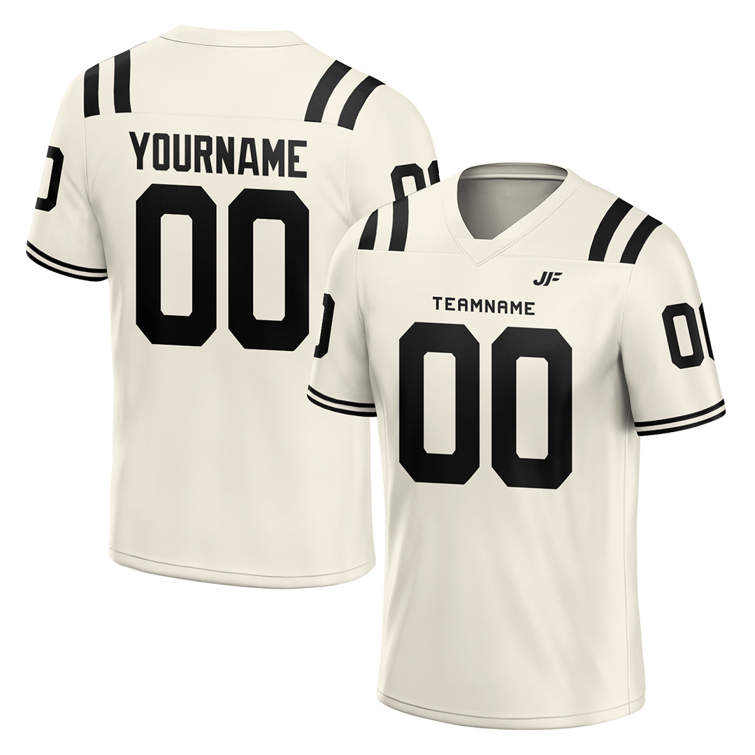 Custom Cream Football Jersey Athletic Shirt For Adult Youth Unisex