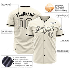 Custom Cream Full Button Down Fans Special Edition Authentic Baseball Jersey