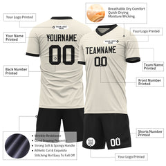 Custom Cream Soccer Uniform For Adult Youth Fans Jersey