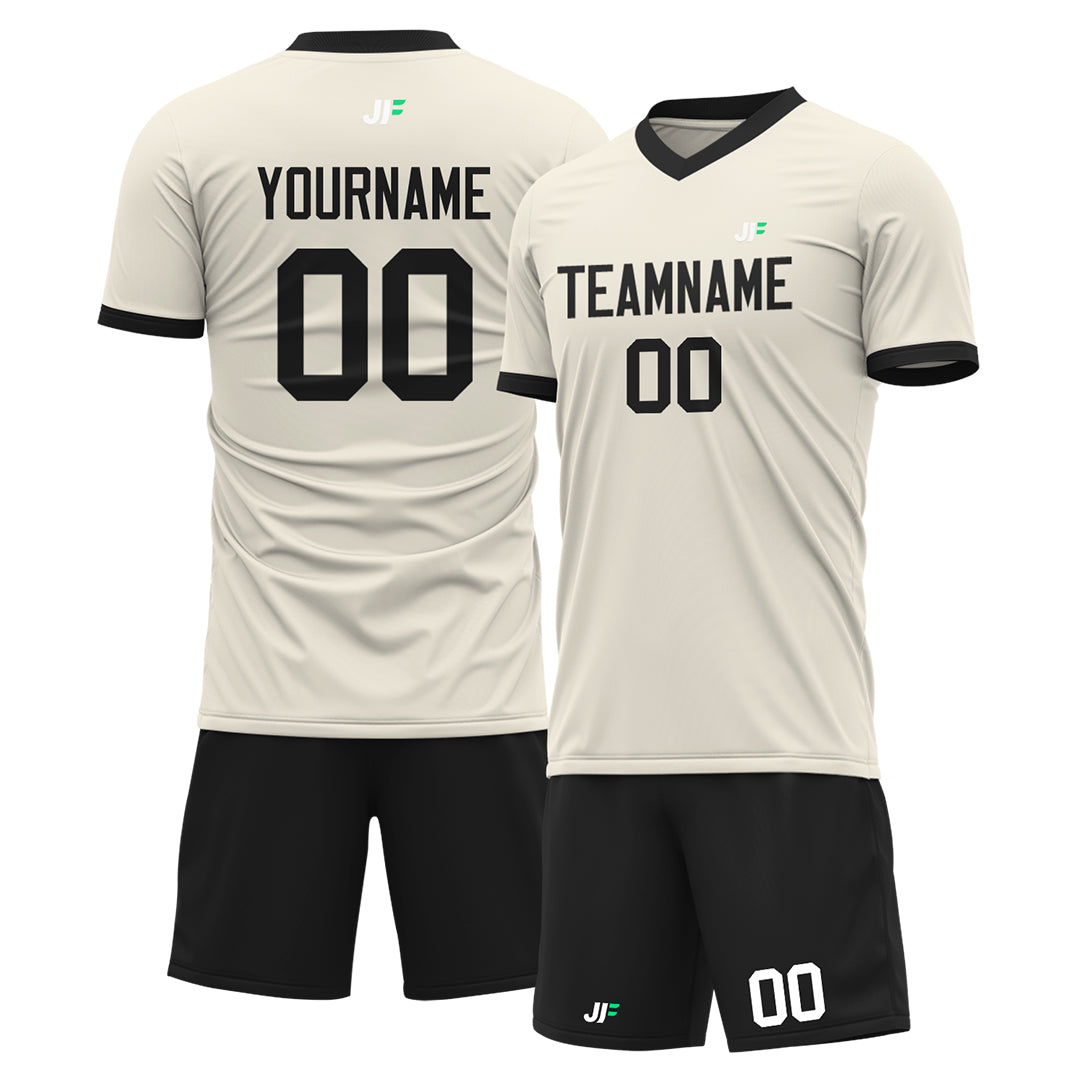 Custom Cream Soccer Uniform For Adult Youth Fans Jersey