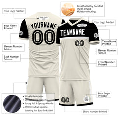 Custom Cream Soccer Uniform Training Outfit Sportswear