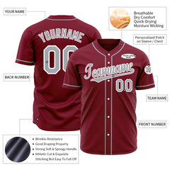 Custom Crimson Full Button Up Mesh Fans Special Edition Authentic Baseball Jersey