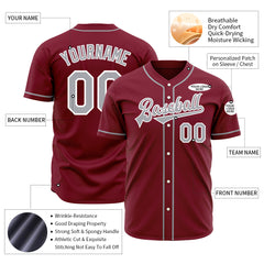 Custom Crimson Full Button Down Mesh Fans Special Edition Authentic Baseball Jersey