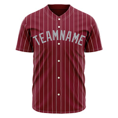 Custom Pinstripe Crimson Full Button Down Mesh Fans Special Edition Authentic Baseball Jersey