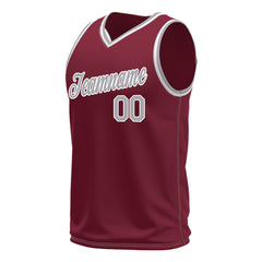 Custom Crimson Basketball Jersey Mesh Sports Performance Team Uniform