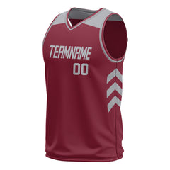 Custom Crimson Mesh Basketball Athletic Performance Jersey