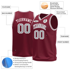 Custom Crimson Basketball Jersey Mesh Sports Athletic Performance Shirts