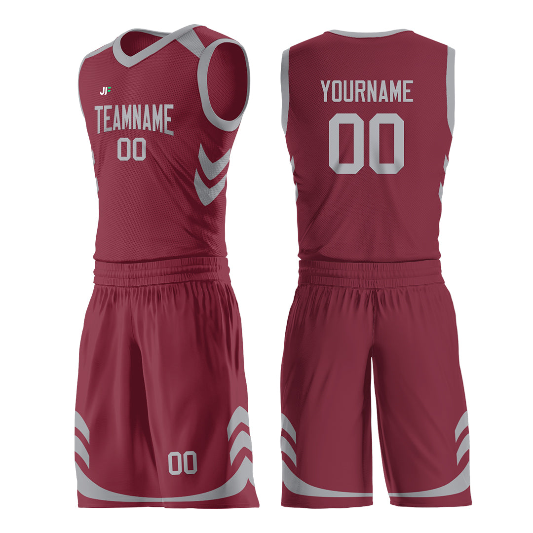 Custom Crimson Basketball Uniform For Adult Youth Fans Mesh Jersey