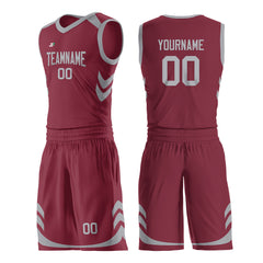 Custom Crimson Basketball Uniform For Adult Youth Fans Mesh Jersey