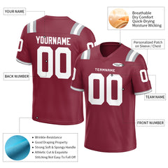 Custom Crimson Football Jersey Athletic Shirt For Adult Youth Unisex