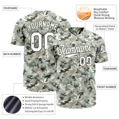 Custom Camo Baseball Jersey Full Button Down Fans Special Edition Authentic Sport Shirt