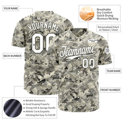 Custom Camo Baseball Jersey Full Button Down Fans Special Edition Authentic Sport Shirt