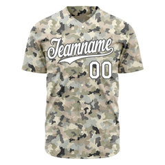 Custom Camo Baseball Jersey Full Button Down Fans Special Edition Authentic Sport Shirt