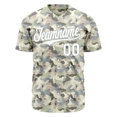 Custom Camo Baseball Jersey Full Button Down Fans Special Edition Authentic Sport Shirt