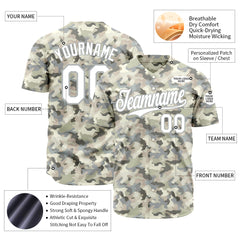 Custom Camo Baseball Jersey Full Button Down Fans Special Edition Authentic Sport Shirt