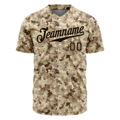 Custom Digital Camo Baseball Jersey Full Button Down Fans Special Edition Authentic Shirt