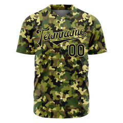 Custom Army Camo Baseball Jersey Full Button Down Fans Special Edition Authentic Shirt