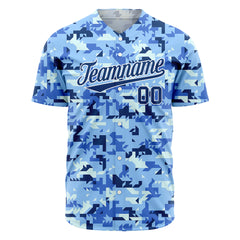 Custom Camo Baseball Jersey Full Button Down Fans Special Edition Authentic Shirt