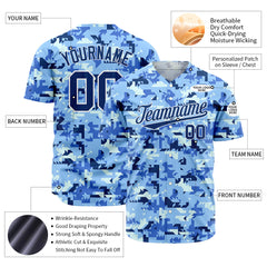 Custom Camo Baseball Jersey Full Button Down Fans Special Edition Authentic Shirt