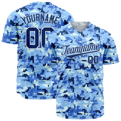 Custom Camo Baseball Jersey Full Button Down Fans Special Edition Authentic Shirt