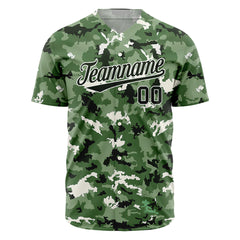 Custom Camo Baseball Jersey Full Button Down Fans Special Edition Authentic Shirt