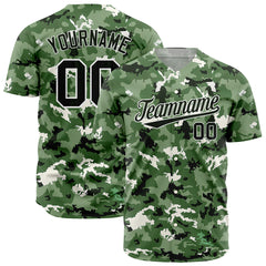 Custom Camo Baseball Jersey Full Button Down Fans Special Edition Authentic Shirt