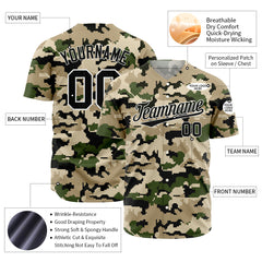 Custom Camo Baseball Jersey Full Button Down Fans Special Edition Authentic Shirt