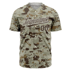 Custom Camo Baseball Jersey Full Button Down Fans Special Edition Authentic Shirt