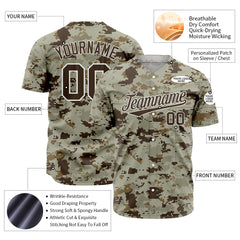 Custom Camo Baseball Jersey Full Button Down Fans Special Edition Authentic Shirt