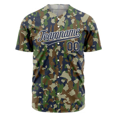 Custom Camo Baseball Jersey Full Button Down Fans Special Edition Authentic Shirt