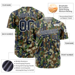 Custom Camo Baseball Jersey Full Button Down Fans Special Edition Authentic Shirt