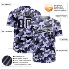 Custom Camo Baseball Jersey Full Button Down Fans Special Edition Authentic Shirt