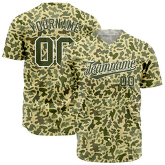 Custom Camo Baseball Jersey Full Button Down Fans Special Edition Authentic Shirt