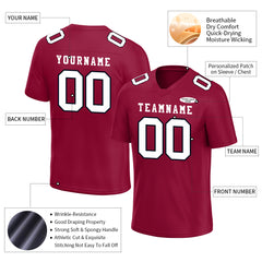 Custom Dark Red Football Jersey Player Fans Team Uniforms For Adult Youth Unisex