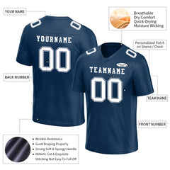 Custom Denim Blue Football Jersey Player Fans Team Uniforms For Adult Youth Unisex