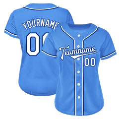 Custom Elecrtic Blue Full Button Down Mesh Fans Special Edition Authentic Baseball Jersey