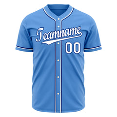 Custom Elecrtic Blue Full Button Up Mesh Fans Special Edition Authentic Baseball Jersey