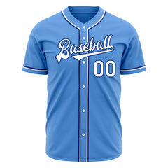 Custom Elecrtic Blue Full Button Down Mesh Fans Special Edition Authentic Baseball Jersey