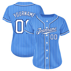 Custom Elecrtic Blue Pinstripe Mesh Fans Special Edition Authentic Baseball Jersey