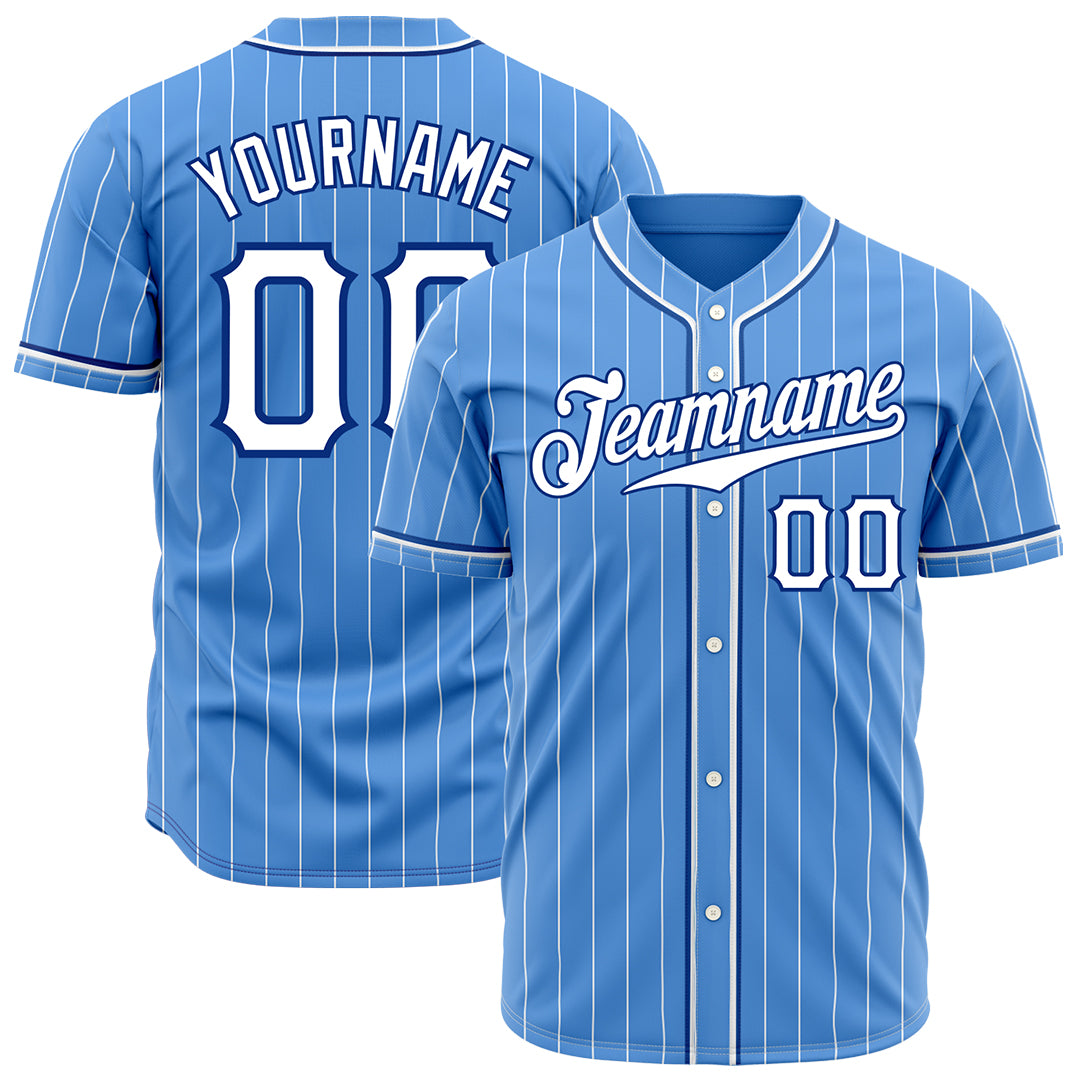 Custom Elecrtic Blue Pinstripe Mesh Fans Special Edition Authentic Baseball Jersey