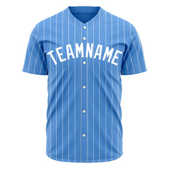 Custom Pinstripe Elecrtic Blue Full Button Down Mesh Fans Special Edition Authentic Baseball Jersey